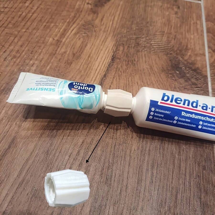 Juego de 3 adaptadores de recarga de pasta de dientes, conector de transferencia práctico, adecuado para recargas de pasta de dientes de viaje mini - A - Ver 1