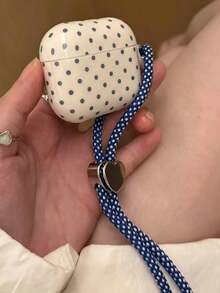 Cute Black White Polka Dot With Lanyard Headphones Case Compatible With AirPods 1 2 3 4 Protective Shell Soft Compatible With AirPods Pro 2 Pro 3 - Beige - View 3