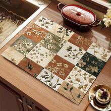 (Hot !!) 1pc 2D Printed Flat Stove Protector Mat, Rubber Anti-Slip Heat-Resistant Stove Cover Pad, Suitable For Induction Cooktop, Glass Stove, Multi-Function Scratch-Resistant Mat, Best Choice For Oven, Washing Machine, Dryer, Kitchen Decor - Multicolor - View 10