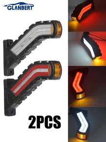 GLANBERT 2pcs Truck Waist Lights LED Flowing 3-Color Trailer Lights 12V/24V Flowing Light T-Shaped Water Ripple Waist Light LED Light Arm Guide Waist Light Engineering Vehicle Truck Double-Sided Side Lights - Truck Side Marker Lights - View 9