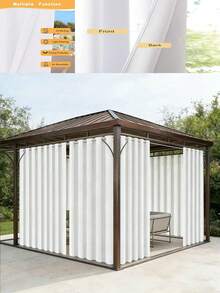 Tirai Luar Ruangan, Cocok Untuk Teras, Beranda, dan Gazebo; Tahan Sinar UV dan Tahan Pudar, Memberikan Keteduhan dan Perlindungan Privasi - hwl - View 6