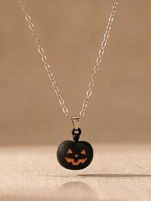 suteyi Halloween Themed Necklace, Horror Ghost Screaming Pumpkin Bat Cupcake Pendant Necklace, Halloween Party Costume Accessory, Suitable For Daily Wear And Holiday Gift - Multicolor - View 4