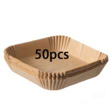 100-Pack Air Fryer Liners, Square Disposable Air Fryer Paper Liners, Non-Stick Oil-Proof Baking Paper, Suitable For Baking, Roasting, And Cooking, Essential Baking Supplies, Must-Have Kitchen Accessories For Air Fryers, Kitchens, Food, And Ovens. - square - View 14