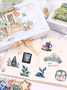 50入可愛冬季小物件卡通塗鴉貼紙，DIY筆記本、手機與電腦裝飾防水貼紙 - 彩色 - 查看 9