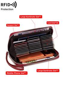 FOREVER MIYIN RFID Blocking Zip‑Around Wristlet Wallet, Accordion Multi‑Card Organizer With Wrist Strap, Passport Phone Slot, Large Capacity For Travel Daily Carry - Multicolor - View 8