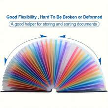 1pc Extended Folder, 25 Pocket File Organizer Box, Portable Plastic File Box, Paper/Document/Bill/Receipt Management Folder (A4/Letter Size) Art Supplies Folder, Multi-Functional Permanent Folder, Suitable For Office, School, Home - Multicolor - View 8