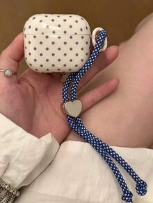 Cute Black White Polka Dot With Lanyard Headphones Case Compatible With AirPods 1 2 3 4 Protective Shell Soft Compatible With AirPods Pro 2 Pro 3 - Beige - View 1