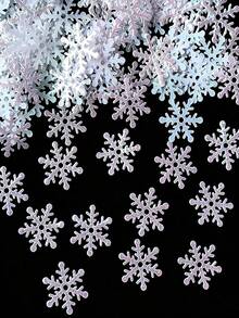 300張人造聖誕雪花彩色紙貼紙,適用於居家、婚禮與聖誕裝飾,聖誕節與萬聖節 - 多色 - 查看 7