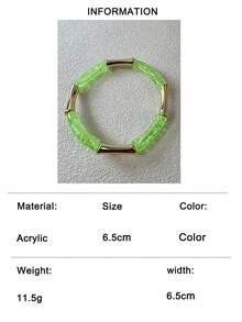 1 pieza/Pulsera de estilo bohemio con articulación de bambú acrílico dopamina, adecuada para mujeres con atuendo Y2K, regalo de joyería de estilo callejero - Multicolor - Ver 15