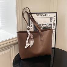 Minimalist Versatile Large Capacity Shoulder Bag Casual Shopping Bag - Mocha Brown - View 7
