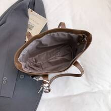 Minimalist Versatile Large Capacity Shoulder Bag Casual Shopping Bag - Mocha Brown - View 5