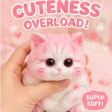 somoving Juguete antiestrés suave de gatito, accesorio fidget con temática animal adorable, dulce adorno de escritorio, maravilloso regalo de cumpleaños, vuelta a clases, Halloween & fiesta animada para jóvenes - Multicolor - Ver 2