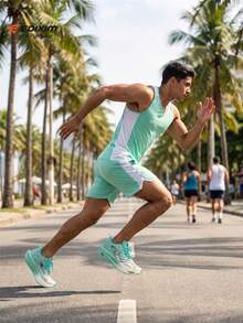 EDIXIM Lightweight Running Shoes For Men, Road Running Shoes, Summer Mesh Breathable Shock-Absorbing Lightweight Commuter Running Shoes For Men - Green - View 4