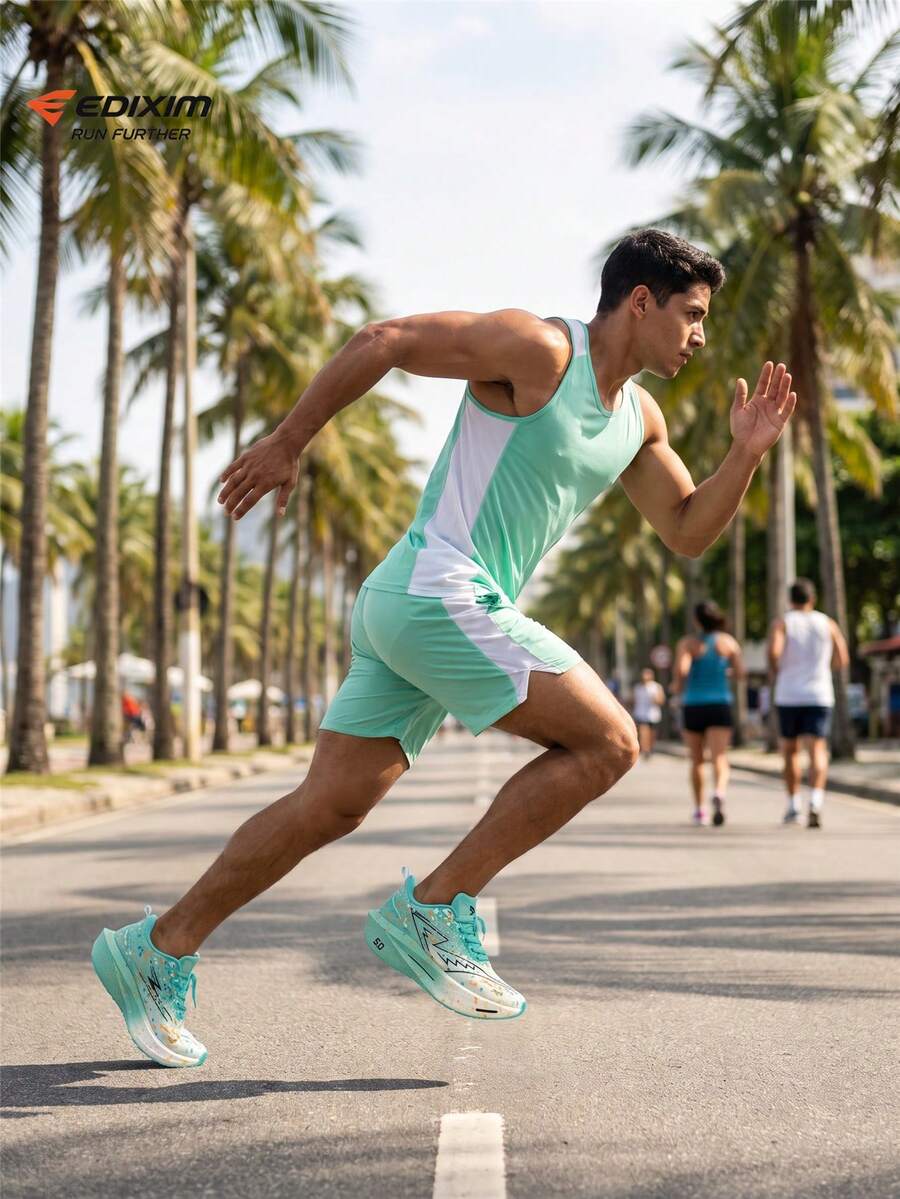 EDIXIM Lightweight Running Shoes For Men, Road Running Shoes, Summer Mesh Breathable Shock-Absorbing Lightweight Commuter Running Shoes For Men - Green - View 1