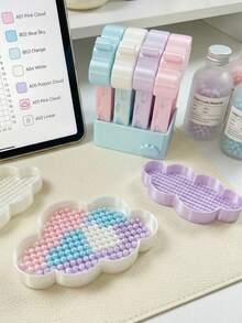 3pcs Cloud Shape Perler Beads DIY Tool Set, Includes Beading Pen, Sorting Tray, Bead Scoop, Handmade Melted Bead Art Craft Tools, Holiday DIY Gift, Fuse Bead Tool Kit - Multicolor - View 5