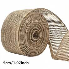 5m/196in 1.96in/5cm 天然黃麻布帶捲，手工DIY裝飾線，居家手工緞帶，婚禮裝飾、包裝、聖誕禮物包裝、秋季花環裝飾、復活節緞帶裝飾 - Jute - 查看 11