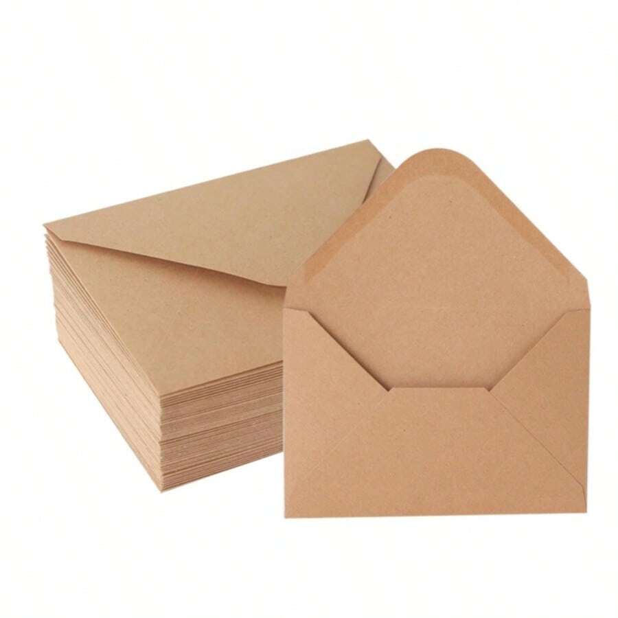 20/50/100 Pcs (16x11cm)Creative Vintage Kraft Paper Envelopes,For Handwritten Birthday Wishes, Thank You Cards And Letters, Christmas, Wedding, Engagement, New Year Blessings, Party Invitations - A - View 1