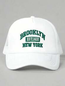 BONNY BOOM 1pc Beige Oversized Sun Protection Versatile Baseball Cap, Women's Trucker Hat, Y2K Style, Halloween, Christmas, Back To School Gift - Beige - View 10