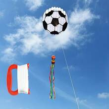 Layang-layang Lembut Ekor Panjang 3D 236,22 Inci Bentuk Sepak Bola dengan Tali Pegangan 3937,01 Inci, Cocok untuk Terbang di Pantai dan Luar Ruangan, Layang-layang Profesional, Mudah Diterbangkan, Tas Penyimpanan Tahan Sobek, Hadiah Liburan - MultiWarna - View 8