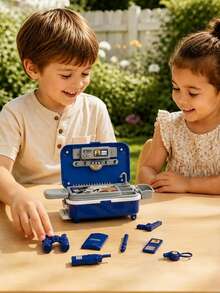 Police Storage Box - Children's Role Play Toy, Children's Tool Set With Workbench, DIY Police Toy Set. Suitable For Preschool Toys For Boys And Girls Aged 3 And Above, Educational Toys, Children's Toys, Girls' Toys, 3-Year-Old Children's Gifts, Boys' Toys, Boys And Girls Birthday Gifts - Multicolor - View 6