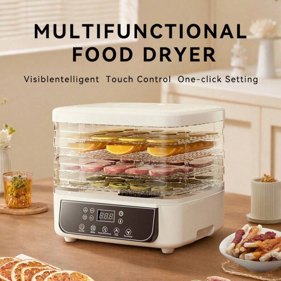 HONGMEI 5-Layer Food Dehydrator | Multi-Functional Home Appliance | Suitable For Making Beef Jerky, Fruits, Vegetables And Pet Treats | High Heat Air Circulation | 5 Stackable Trays