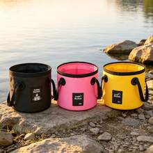 20L Collapsible Water Bucket With Carry Handle, Portable Folding Camping Bucket For Fishing, Car Washing, Hiking, Picnic And Emergency Water Storage - Multicolor - View 1