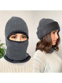 1pc Ski Mask For Men Winter Knitted Windproof Neck Full Face Mask Balaclava Hats Hole Ski Mask Fleece For Men Women Winter Favors Face Scarf Winter - Multicolor - View 1