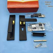 1 Set Metal Door Lock, Includes Lock Cylinder And 2 Handles, Comes With 3 Keys, Elegant Handle Design, Quiet Lock Body With Synchronized Indoor Safety Button, Indoor Door Lever Lock, Suitable For Bedroom And Indoor Room Doors - Multicolor - View 3