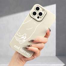 Phone Case: Couple Locks Pattern UV Printing Angel Eyes Soft Phone Case Phone Shell Matte Phone Cover 360 Degree Full Protection For IPhone 11 12 13 14 Pro Max 15 XR X/ XS 7 8 Plus SE  For Smartphone - Black - View 2