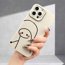 [Phone Case 360 Protection] Phone Case: Lines With Hearts Couple Pattern UV Printing Angel Eyes Soft Phone Case Phone Shell Matte Phone Cover 360 Degree Full Protection For IPhone 11 12 13 14 Pro Max 15 XR X/ XS 7 8 Plus SE For Smartphone - 黑色 - 查看 5
