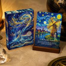 The Starry Night Oracle Cards,A 44-Card Deck,Star Dream Weaving Light Oracle Cards. - Royal Blue - View 5