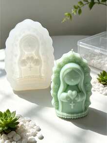 1pc Q-Version Praying Girl Scented Candle Silicone Mold, DIY Handmade Soy Wax Fragrance Decor, Plaster, Drip Glue, Resin Craft, High Temperature Resistant Mold - Praying Girl Mold - View 10