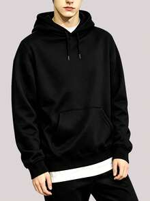 Áo hoodie nam tùy chỉnh cá nhân hóa - Tải lên văn bản, tên, ảnh, ảnh cặp đôi, ảnh đối tác và các ảnh khác để thiết kế quần áo của riêng bạn - màu đen - Xem 3