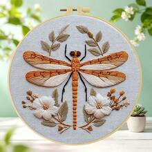 1PC 15*15cm/5.9*5.9in 20*20cm/7.9*7.9in,Plants, Insects, Animals Embroidery Kit, DIY Handmade Embroidery Set For Adult Beginners, Home Gift, Women's Sewing Gift, Including User Manual, Printed Pattern Fabric, Embroidery Frame, Needle And Thread. - Plants, Insects - View 7