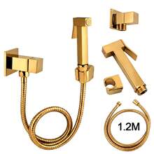 Mangueira Plástica 1,2m Liga Zinco Bico+Válvula Ângulo Cores Prata Dourado Ouro Rosé - Dourado - Visão 1