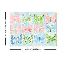 1 pièce Affiche sur canevas papillon aquarelle colorée avec ou sans cadre, ailes de papillon abstraites fantaisistes, style Grandmillennial preppy, impression d'art mural esthétique pour chambre d'adolescente, dortoir, salon, chambre à coucher, décoration de maison moderne - A - Voir 9