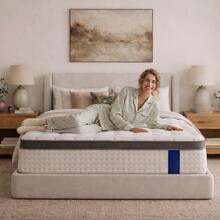 Hybrid Mattress In A Box, Medium Firm Pillow Top Mattress With Comfortable Pressure Relief And Supportive Sleep Surface For Bedroom, Guest Room And Home - White - View 2