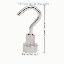 10pcs Strong Magnetic S-Shaped Hooks, Suitable For Cruise Ships, Classrooms, Refrigerators, Hanging, Cabins, Grills, Kitchens, Garages, Workshops And Offices, Neodymium Magnet Material, Easy To Install - Multicolor - View 12