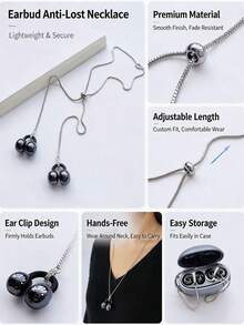 Arvin Anti-Lost Ear Clip Lanyard Compatible With Huawei FreeClip 2, Shokz OpenDots-ONE, TOZO Open-EarRing, Adjustable Metal Snake Bone Chain Earphone Lanyard Holder, Universal Clip-On Earphone Anti-Drop Rope Accessory, Suitable For Sports, Running, Travel - View 9