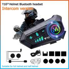 Y10-2X Motorcycle Helmet Bluetooth Intercom, Bluetooth BT5.3, Built-In Intercom Microphone 500m Range, Suitable For Rider-To-Rider Communication, 1000mAh Large Battery, IP56 Waterproof & Dustproof, Music Sharing Intercom With Noise Cancellation, RGB, Supports AI Voice Assistant, Connects To 2 Phones Simultaneously, Ideal Outdoor Riding Gear. Fits All Helmets, Weather-Resistant. (Dual Intercom, 500M Range For Same Model, Does Not Support Connecting Other Models) - Y10 2X (500M Intercom) - View 2