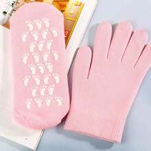1 Pair Gel SPA Moisturizing Care Gloves, Reusable Hand Mask Gloves, Moisturizing Repairing Dry Cracked Hand Care Gloves - Pink - View 1