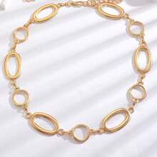 A European And American Style Metal Waist Chain, Creative Graphic Waist Chain, Flower Body Chain, Dress Decorative Belt - Gold - View 2