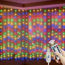 USB Powered Fairy String Lights, 8 Lighting Modes, With Remote Control (Batteries Not Included), LED Curtain String Lights. Suitable For Home Bedroom Window Wall Stage. Romantic Proposal Confession, Birthday Party, Wedding Celebration Background Atmosphere Decoration Hanging Lights, Valentine's Day Halloween Christmas Holiday Decoration - USB Plug Curtain Light - View 6