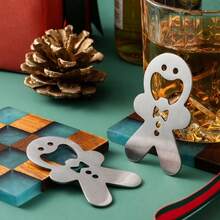 2/5pcs Bottle Opener - Suitable For Beer, Soda, Kitchen Use And Holiday Decoration (New Year Gift), Party Essential, Festive Design, Minimalist Design Style, Perfect For Bar Owners - Silver - View 9