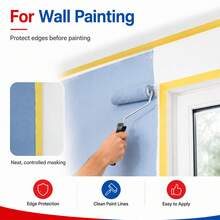 tesa Tessa Yellow Fine Textured Paper, Easy To Tear Paint Spray Mask Packaging Tape, No Residue, DIY Usable, Suitable For Wall Painting, Bookkeeping, Etc - Single Piece - View 5