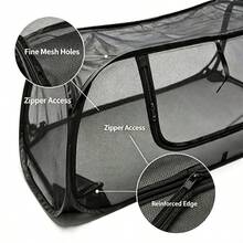 2pcs Garden Plant Protection Net Tent (Black & Green), Portable Pop-Up Cover With 8 Ground Stakes, Breathable Insect-Proof Mesh, Suitable For Vegetables - 2PCS (1 Black + 1 Green) - View 5