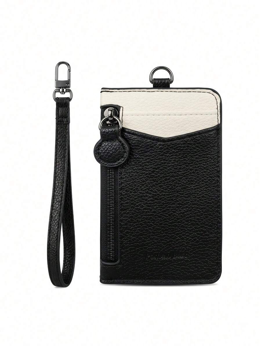 Pomelo Best Slim PU Leather Card Holder 2 Card Slots ID Window Detachable Wristlet Strap Mini Card Wallet,Card Sleeves - Multicolor - View 1