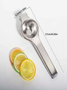 1/2 buah Alat Pemeras Jeruk Manual, Alat Pemeras Jeruk Lemon Stainless Steel, Alat Ekstraksi Jus Buah untuk Penggunaan Rumah Tangga - Perak - View 2
