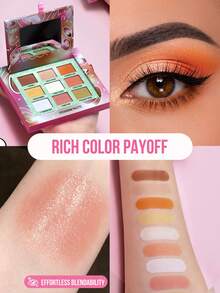 MISSLYN 1pc CINNADREAM Eyeshadow Palette, Matte & Shimmer, Riasan Halloween Ringan dan Tahan Lama, Cocok Sebagai Hadiah Sekolah - #01 - View 7