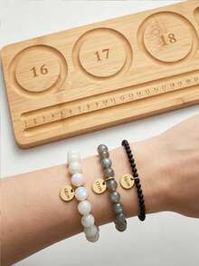 Wooden Beaded Design Board Bracelet Making Tray Measurement Bead Board DIY Jewelry Bracelet Necklace Handmade - Multicolor - View 4